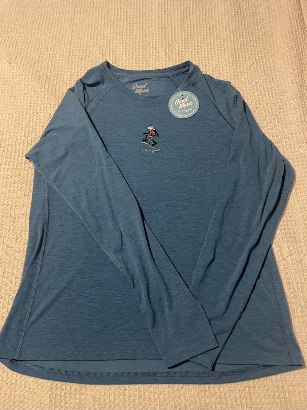 NWT Life Is Good Women’s Long-Sleeve Crew - Blue - NWT - Size L
